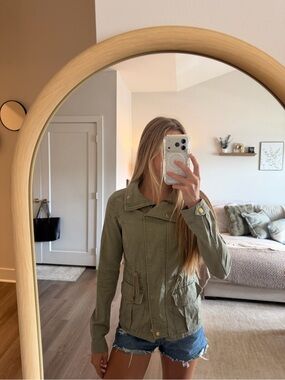 H&M Olive Utility Jacket with Pocket Details